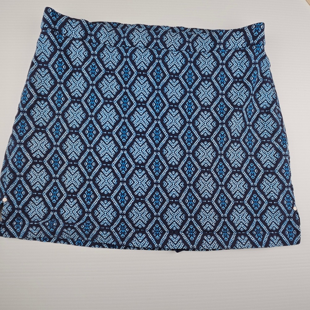 Rafaella Comfort Blue Geometric Diamond Print Skort XL Athleisure Golf Tennis